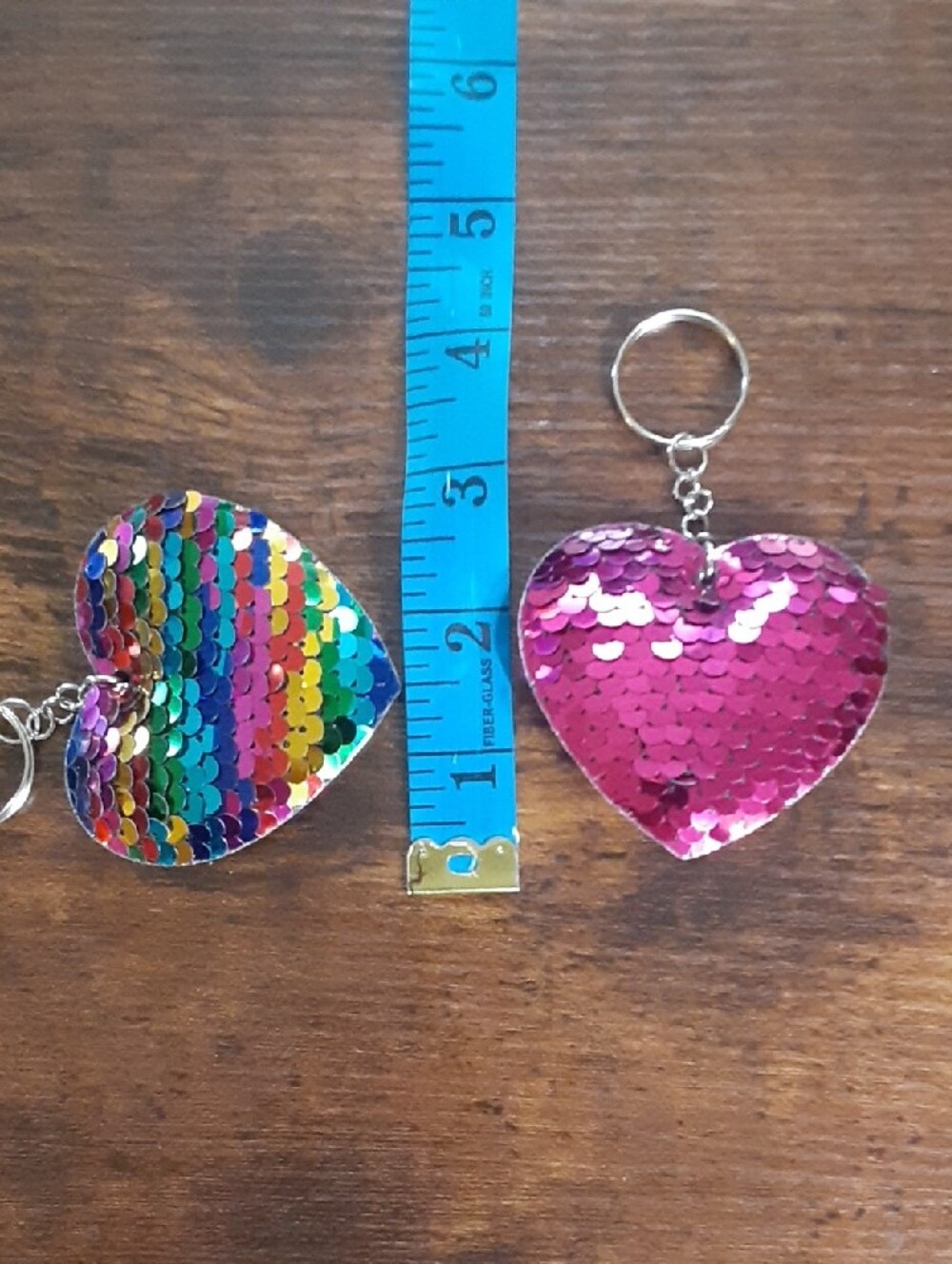 Pick 1 Sequin Heart Keychain - Picture 7 of 9